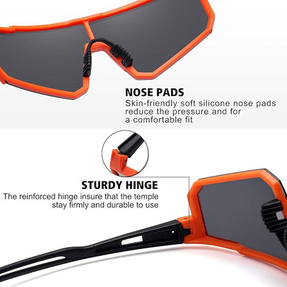 STORYCOAST Polarized Sports Sunglasses for Men Women,Driving Fishing Cycling Mountain Bike Sunglasses UV400 Protection