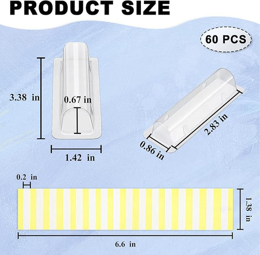 60 Pcs Lip Balm Pouches Plastic Money HolderClear Lipstick Holder Clear Plastic Domes for Gift Card DIY Crafts with Double Side Tape