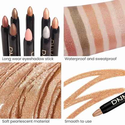 Kaely 8Pcs Cream Eye Shadow Brightener Sticks Set for Eyes,Shimmer Matte Pencil Eyeshadow Applicator Stick Palette,Halloween Makeup Waterproof,Birthday Party gifts for Women kids Girls 05