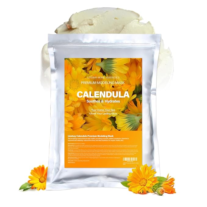LINDSAY Premium Modeling Pack - Korean Skin Care Face Modeling Mask – Refreshing & Hydrating Face Mask Spa Facial Peel-off Mask (35.2 Ounce, Calendula)