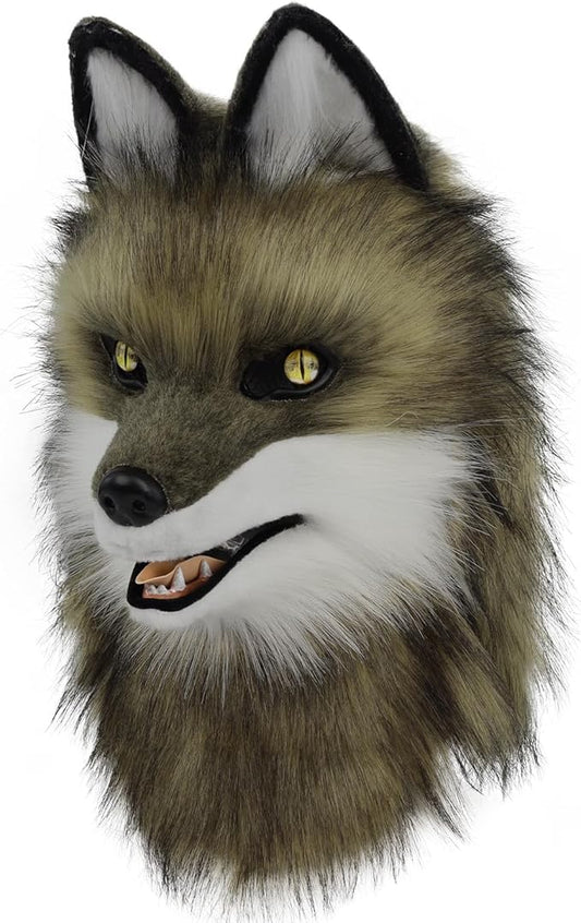 HAOAN Furry Dog Mask Animal Wolf Full Head for Halloween Fancy Dress Party Cosplay Costume Women Men