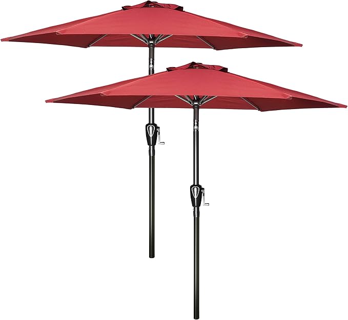 Simple Deluxe 9' Patio Umbrella Outdoor Table Market Yard Umbrella with Push Button Tilt/Crank