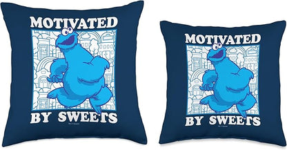 Sesame Street Cookie Monster Motivated Throw Pillow, 16x16, Multicolor
