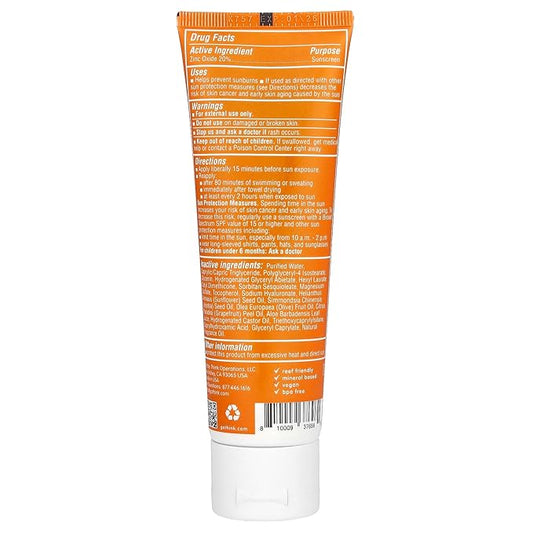 Thinkdaily Mineral Sunscreen, SPF 30 Zinc Oxide Sunscreen with Aloe & Tea Leaves, 3 Fl Oz, Natural, Water Resistant Reef Safe Sunscreen, Broad Spectrum UVA/UVB Sun Screen for Sun Protection