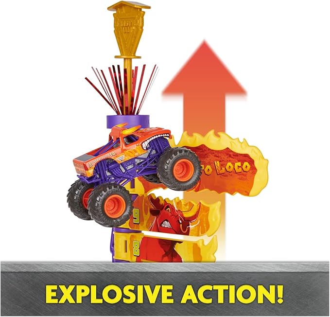 Monster Jam El Toro Loco Big Air Challenge Playset with Exclusive Monster Truck, Over 20-Inch Tall, 1:64 Scale, Kids Toys for Boys Ages 3 and up