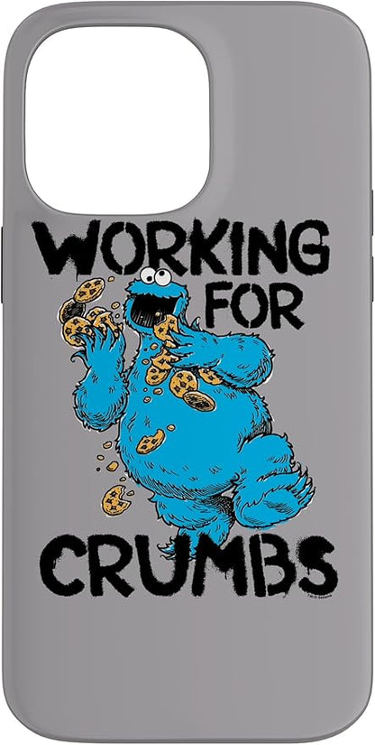iPhone 14 Pro Max Sesame Street Cookie Monster Working for Crumbs Case