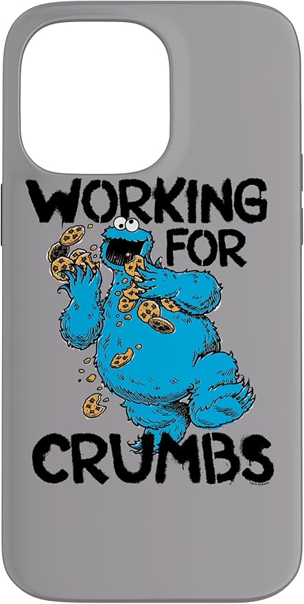iPhone 14 Pro Max Sesame Street Cookie Monster Working for Crumbs Case