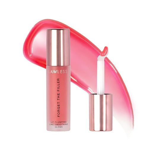 Forget the Filler Lip Plumping Line Smoothing Gloss - Cherry Vanilla - Premium Volumizing Lip Gloss with Natural Ingredients Designed to Plump, Firm, and Hydrate Lips 0.11 oz