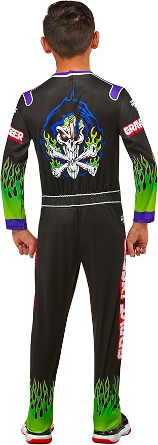 Rubie's Child's Monster Jam Grave Digger Costume Jumpsuit and Mask, As Shown