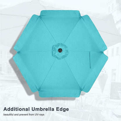 MASTERCANOPY Valance Patio Umbrella for Outdoor Table Market (7.5ft,Turquoise)