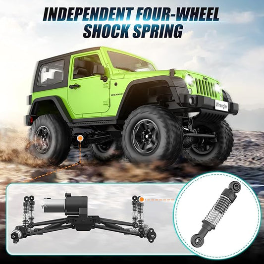 DOUBLE E 1:14 Jeep Wrangler Remote Control Cars RC Trucks 4wd Off-Road RC Monster Truck Off Road with Led Headlight and Rechargeable Battery Gifts for Adults Boys 8-12