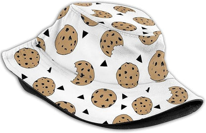 Cute Biscuits Donuts Bucket Hat for Unisex Print Summer Sun Hat Beach Hats Wide Brim Hat