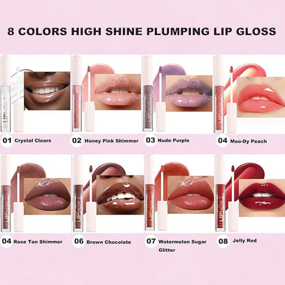 ﻿Rose Tan lip plumper gloss Tinted Glitter Lipgloss Lip Oil Teens Moisturizing Lipstick Lip Balm High Shine And Vegan Plumping Lip Gloss For Women Girls Long-Lasting Dry Lip Care Lip Gloss 05