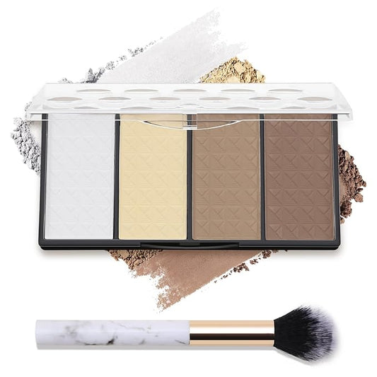 Contour Highlighter Blush Powder Makeup Palette, 4 Colors