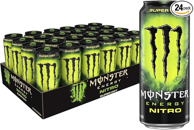 Monster Energy Nitro Super Dry Maximum Strength Drink 16, 384 Fl Oz, (Pack of 24)