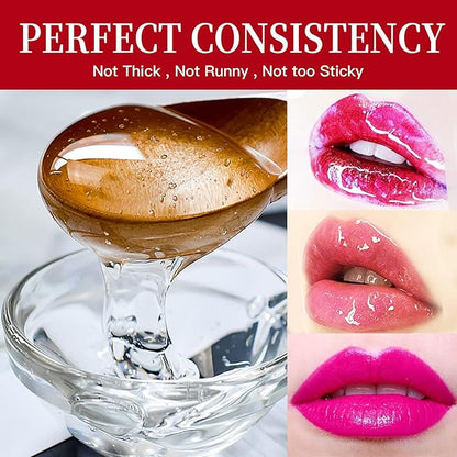 Lip Gloss Base 10 Ounce (350 ML) Clear Lip Gloss Non-Stick Moisturizing Versagel lip gloss base DIY Handmade Lip Gloss Lip Balms Lip Plumper Making Organic Lip Gloss Supplies (A)