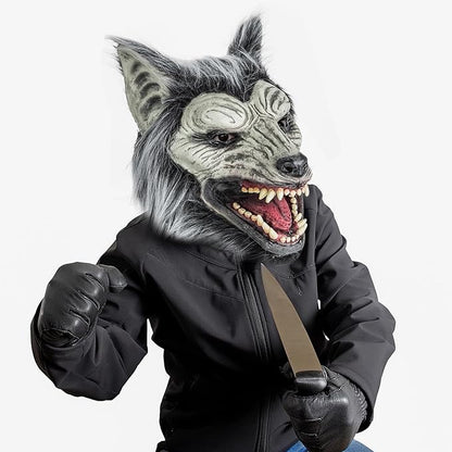 Halloween Horror Wolf Mask, Party Cosplay Costume Werewolf Mask, Scary Wolf Head Mask for Halloween Costumes
