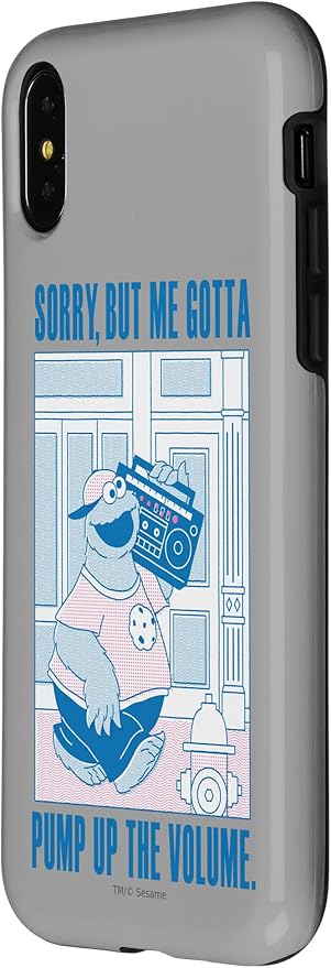 iPhone X/XS Sesame Street Cookie Monster Me Gotta Pump Up The Volume Case