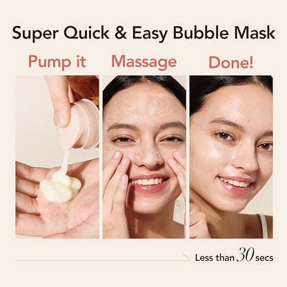 MENOKIN 30 Seconds Quick Bubble Mask [CLEAR] - [Cica] in Micro-bubbles For Soothing & Skin Strengthening, Hydration, Clearer Complexion, Korean Skin Care Essential, 70 Uses, 3.21 fl.oz