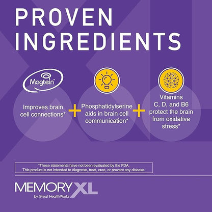 OmegaXL Joint Support Supplement, for Relief - Natural Muscle Support, Green Lipped Mussel Oil, 60 Count & MemoryXL, Magnesium L-Threonate: Brain Supplement for Memory & Focus Unflavored 30 Pack
