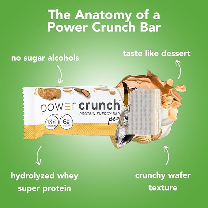 Power Crunch Protein Bars Variety Pack - High Protein, Low Calorie, Low Sugar Snack Bar - Variety Snack Box (Pack of 16) 1.4 oz Bar