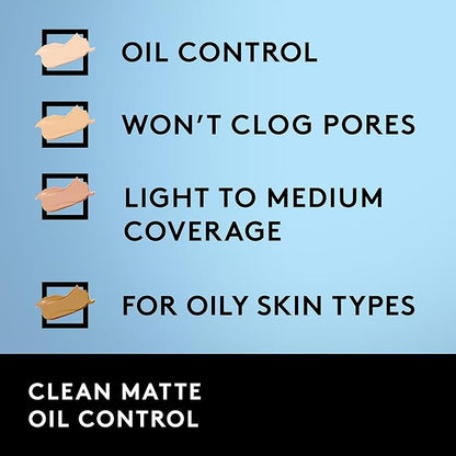COVERGIRL Clean Matte Liquid Foundation Classic Ivory, , Cruelty Free 1 oz