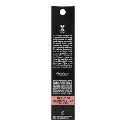 e.l.f. No Budge Shadow Stick, Long-Lasting Cream Eyeshadow Stick For High-Pigment, Metallic Color, Vegan & Cruelty-Free, Rose Gold
