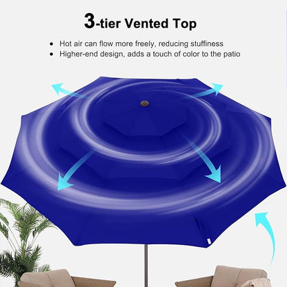 ABCCANOPY Patio Umbrellas 3 Tiers 11FT (Blue)