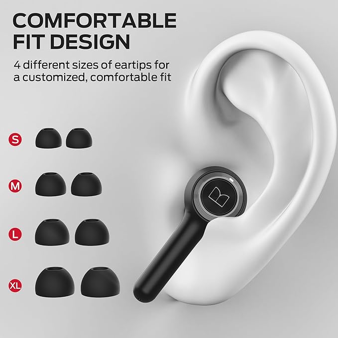 Monster Clarity 102 Plus Wireless Earbuds, Bluetooth Headphones with HiFi Stereo, 4 ENC Mic for Crystal Clear Call, 30H Playtime, Type-C Charging, IPX6 Waterproof in-Ear Ear Buds for Sports (Grey)