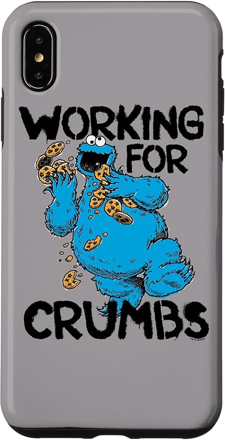 iPhone XS Max Sesame Street Cookie Monster Working for Crumbs Case