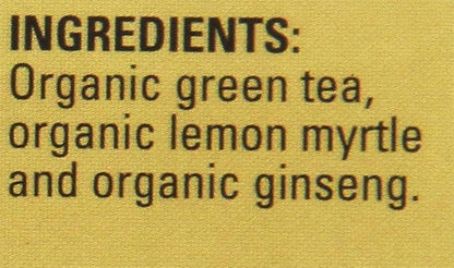 Davidson's Organics, Lemon Ginseng Green, 8-count Tea Bags, Pack of 12