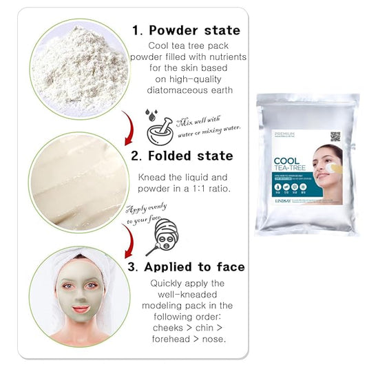 Moisturizing And Soothing Skin Care Mask Pack For Lindsay Modeling Mask Pack Powder, 2.2lb / 1kg (#4. Cool Tea Tree)