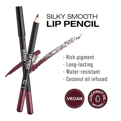 Professional Slim Lip Pencil, Creamy Soft Lip Liner, Smooth Long-Lasting Rich Lip Color, Natural Lip Makeup, Water-Resistant Lip Crayon (Plum)