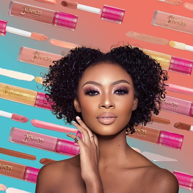 Juvia's Place Long Lasting Lip Gloss Reflect Barely There, Non-Sticky Luscious High Shine Glow, 16 oz, Light Neutral Beige, Smooth and Creamy