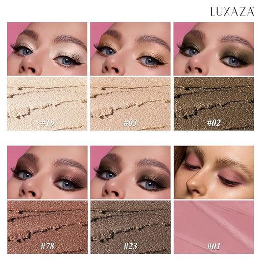 Neutral Eyeshadow Stick Makeup Set, Metallic Shimmer Matte Cream Eye Shadow Eyeliner Brightener Pencil Crayon - Classic 6PCS A003