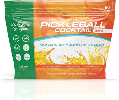 Jigsaw Health Pickleball Cocktail (60 Servings Packets, Orange)