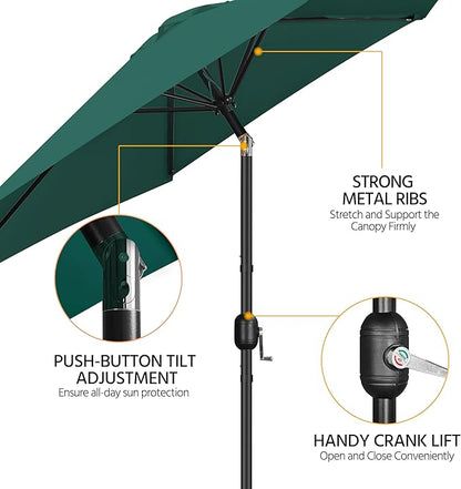 Yaheetech Patio Umbrella, 9FT Outdoor Table Market Umbrella with Push Button Tilt and Crank, Yard Sun Shade for Garden, Deck, Backyard, Pool