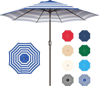 7.5Ft/9Ft Patio Umbrella, UV Protect Pool Umbrella with Heavy Duty Pole,Outdoor Umbrella with Push Botton Tilt & Crank