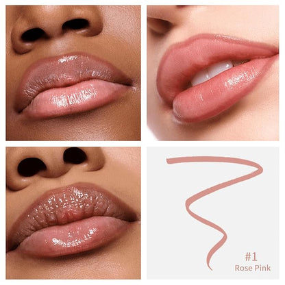 Peel Off Lip Liner Stain - Long-Lasting, Smudge-Proof, Waterproof Nude Matte Lip Tint, Non-Fading Peel Off Lip Color, Effortless Precision & Full Coverage, Vegan & Cruelty-Free, #3 Brow