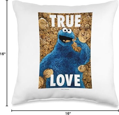 Sesame Street Monster Beautiful Cookies Throw Pillow, 16x16, Multicolor