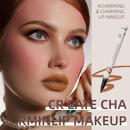 COOL STORY Matte Lip Liner Pencil - Waterproof, Non-Fading, Long-Lasting Plump Effect for Fuller Lips Makeup, Soft & Smooth Texture Easy Glide Lipstick 05#