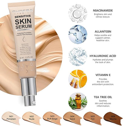 PHOERA Foundation, PHOERA Contour Palette,Shades with Highlighter & 120CC