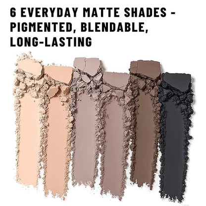 6 Colors Mini Naked Eyeshadow Makeup Palette Neutral Nude Smoky Eye Shadow Taupe & Brown Matte Make Up Pallet with Mirror Highly Pigmented Long Lasting Waterproof Travel Size Gift Kit 01
