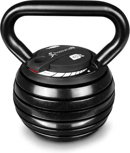 ProsourceFit Adjustable 40-lb Cast Iron Kettlebell Weight Set