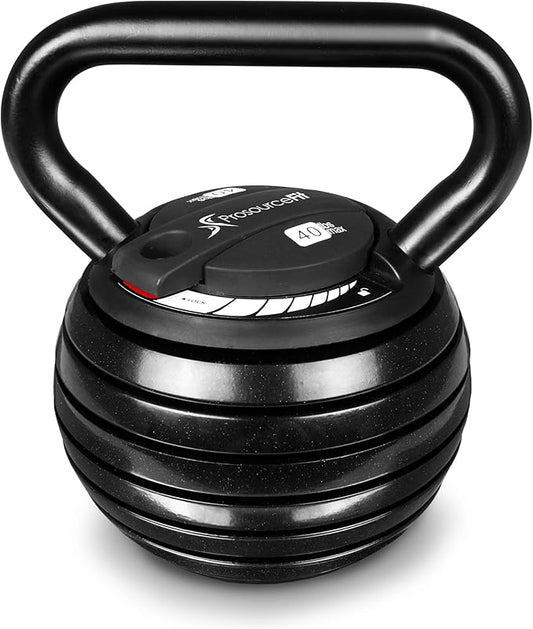 ProsourceFit Adjustable 40-lb Cast Iron Kettlebell Weight Set