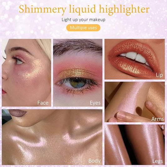 evpct Light Liquid Face Highlighter Makeup Waterproof Long Body Cheek