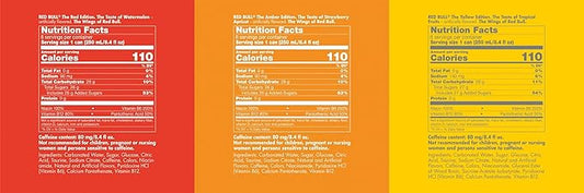 Red Bull Energy Drink Variety Pack, Red, Yellow & Amber, with 80mg Caffeine plus Taurine & B Vitamins, 8.4 Fl Oz, Pack of 24 Cans