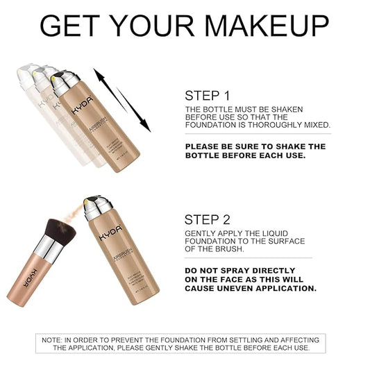 KYDA AirBrush Foundation Spray, Silky Foundation Mist Makeup, Natural Beige