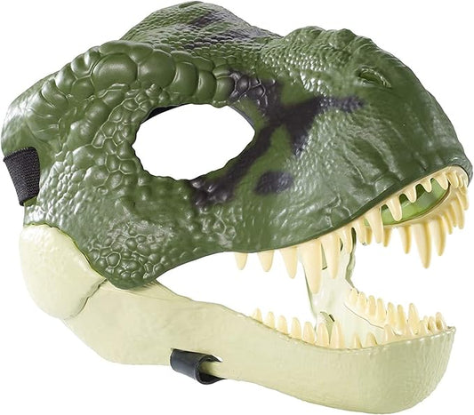 Jurassic World Movie-inspired Dinosaur Mask with Opening Jaw, Realistic Texture and Color, Eye and Nose Openings and Secure Strap; Ages 4 and Up