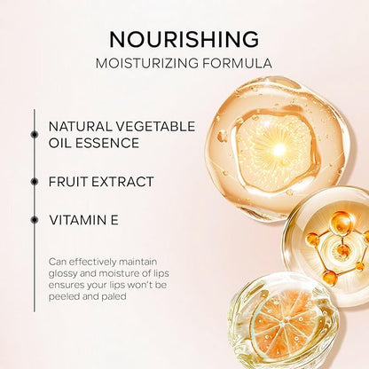Hydrating Lip Glow Oil, Plumping Moisturizing Lip Oil Gloss, Smooth Lip Lines Plump Lip,Transparent Plumping Clear Glossy Tinted Balm Care 0.2Fl oz #Pink